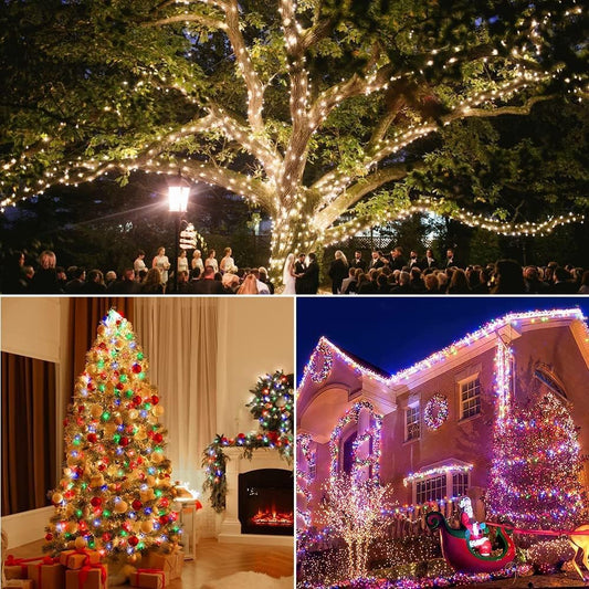 LUCES NAVIDEÑAS CON PANEL SOLAR 100 LED