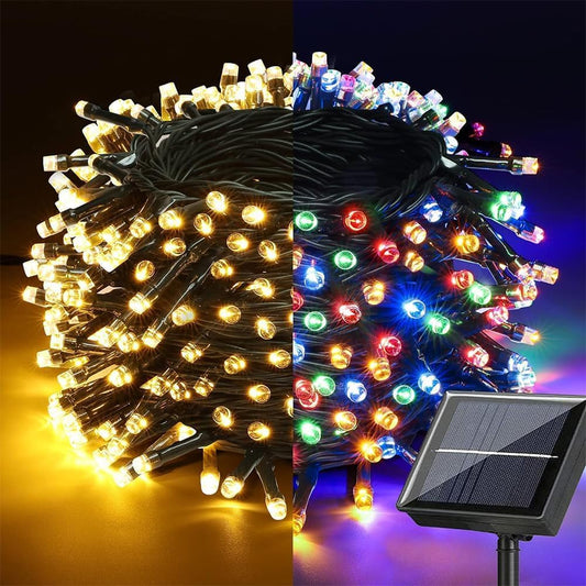 LUCES NAVIDEÑAS CON PANEL SOLAR 100 LED